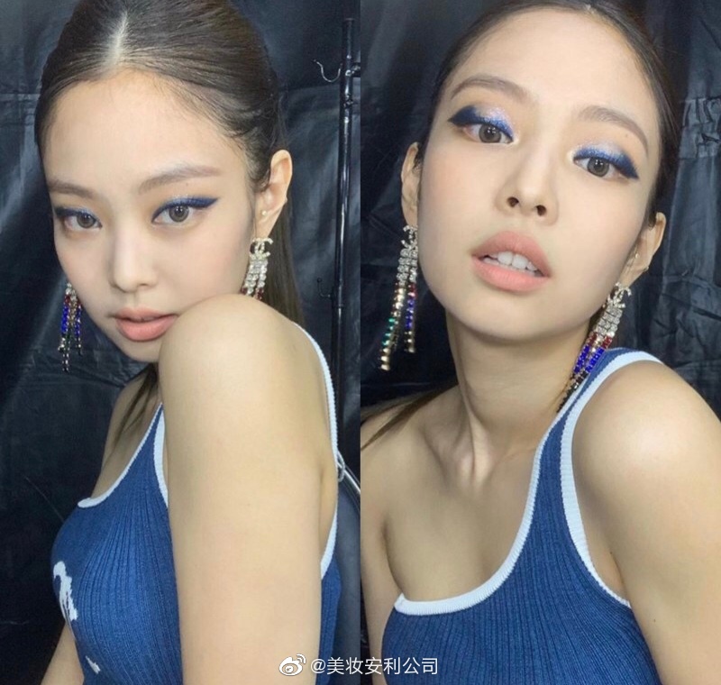 好喜欢jennie的这个眼妆,就像是一只喝了蓝莓汁的性感猫咪!