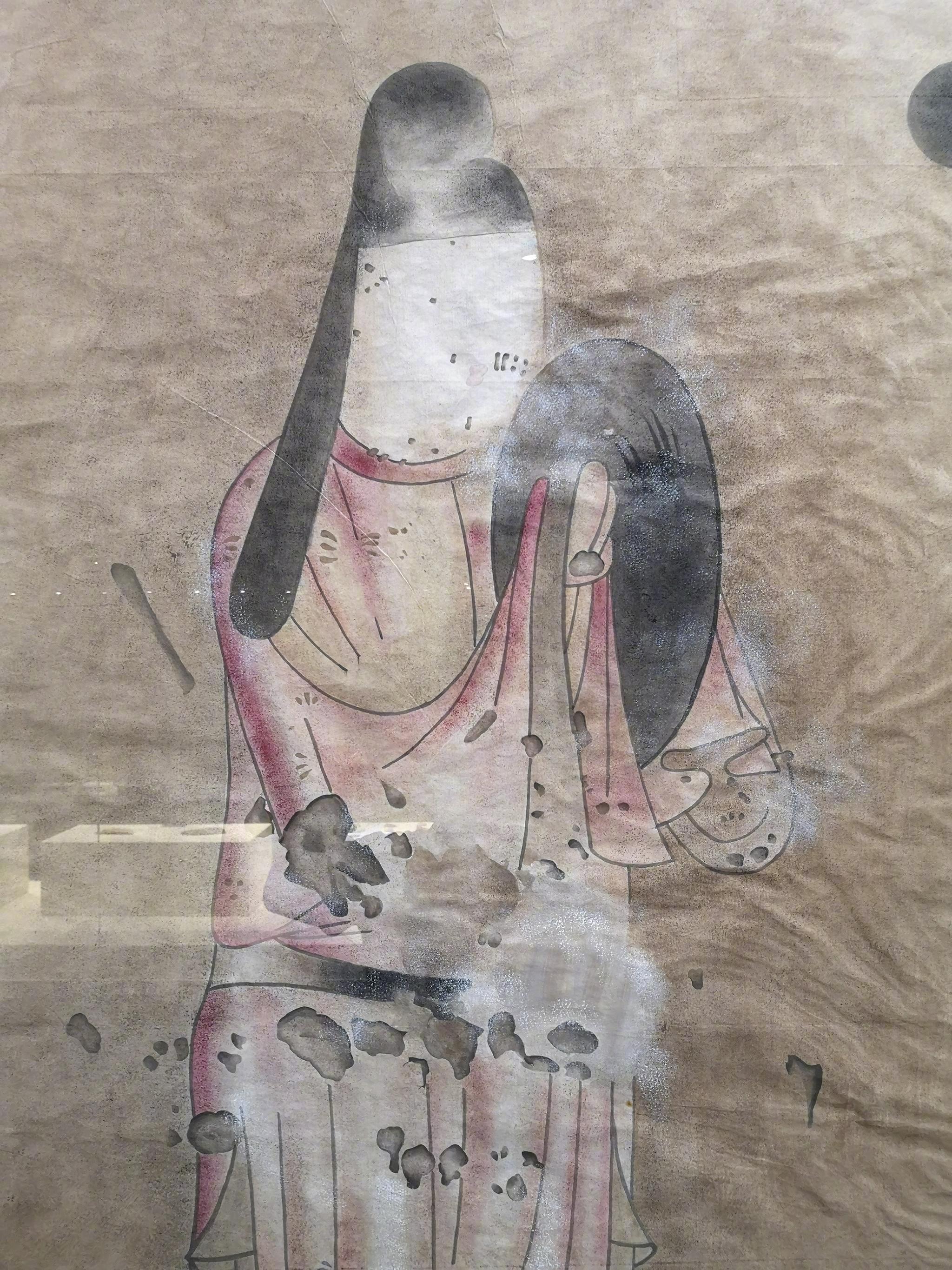 牡丹江宁安渤海国博物馆唐渤海国贞孝公主墓葬的壁画彩色拓印