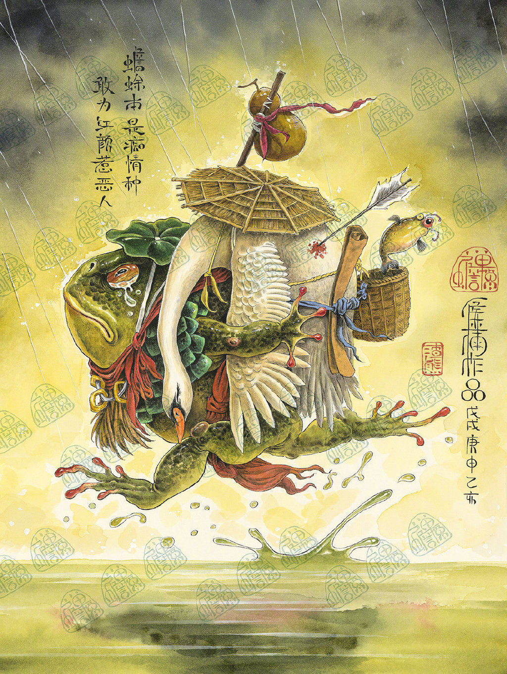 来自插画家侯亚楠水彩作品作者无敌绘画小能手渣熊