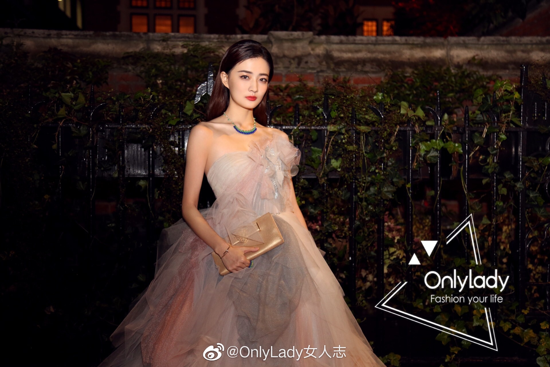 @徐璐LULU 出席某顶级奢侈品品牌活动,红色玫瑰长裙优雅迷人
