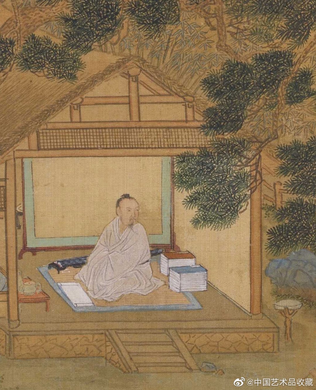 明 仇英 《人物故事图册-高山流水》|俞伯牙|钟子期|高山流水_新浪新闻