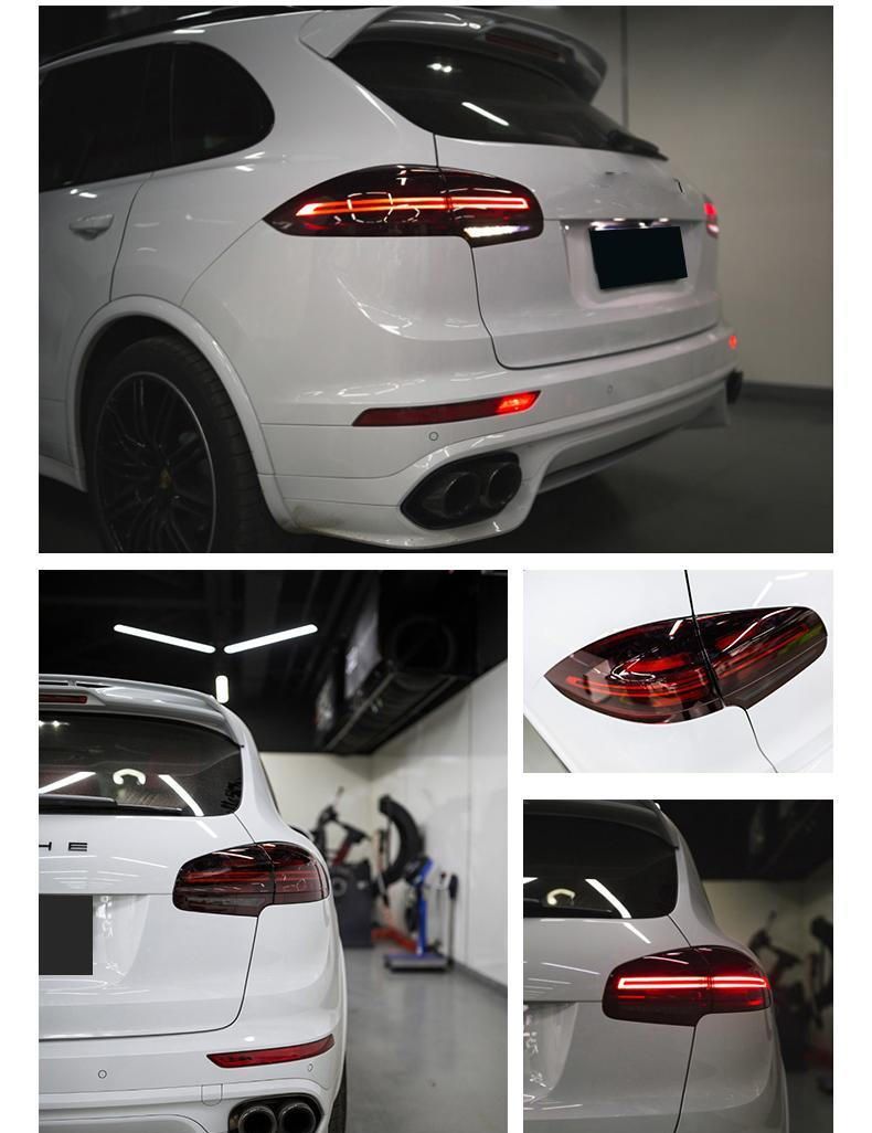 卡宴运动版尾灯改装,保时捷尾灯熏黑,卡宴尾灯改装