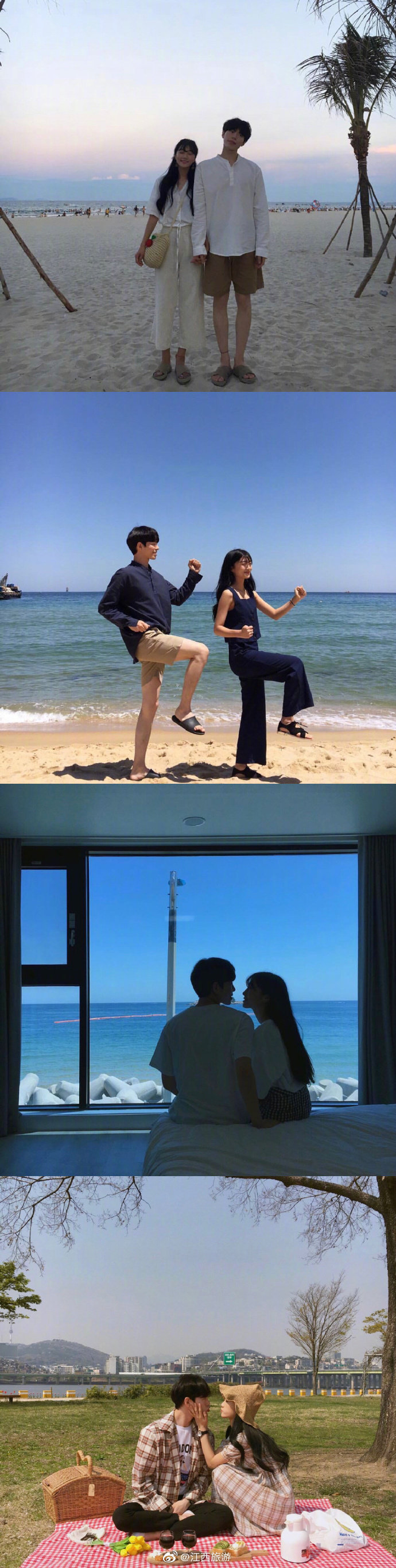 情侣拍照的姿势大全,拒绝路人照快快艾特你的另一半