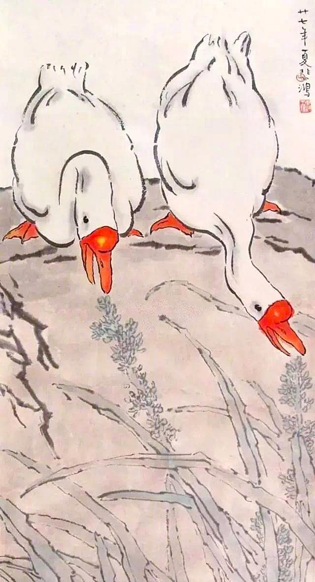 国画精品图赏:白毛浮绿水,红掌拨清波。徐悲鸿绘画作品|红掌|清波|徐悲鸿_新浪新闻