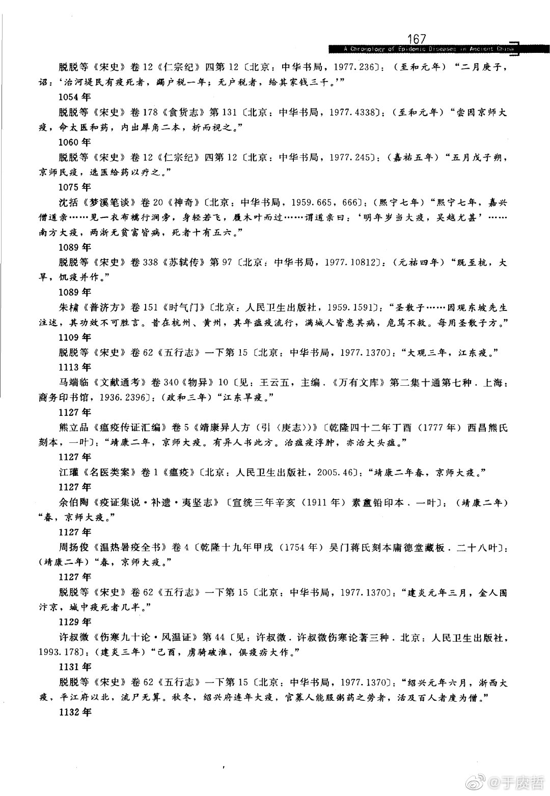 中国古代瘟疫流行时间表