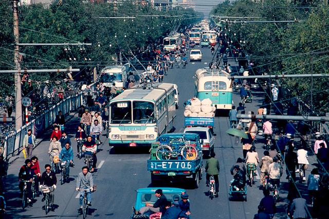 北京街拍1988年,城市的中心区域