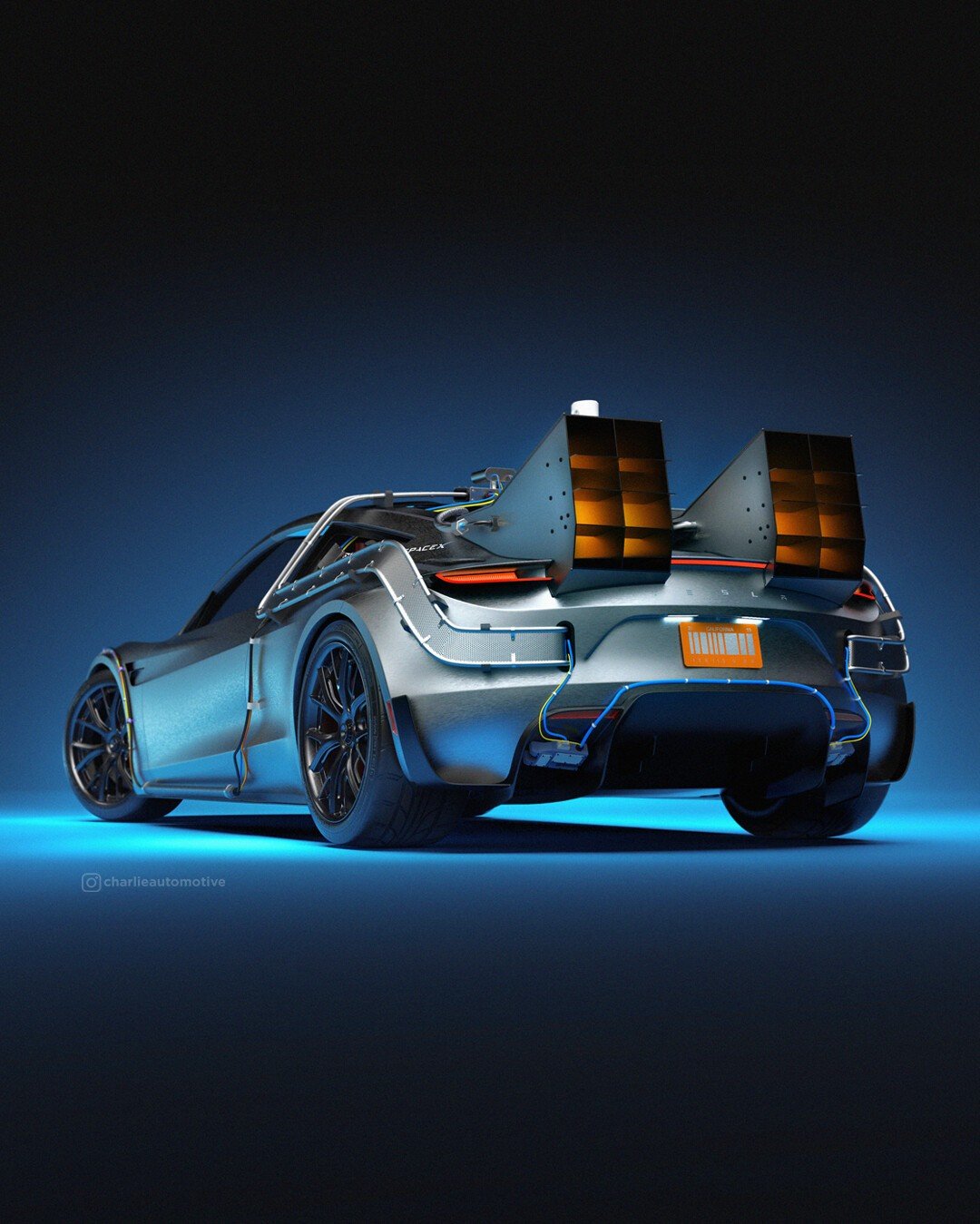 特斯拉 roadster 《回到未来》版!-新浪汽车