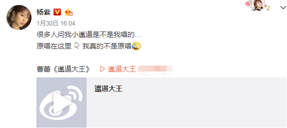 杨紫透露小邋遢原唱称自己只是个传说叔父点评很到位