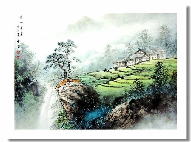 "老屋山水"兼工带写,四川乡村风光!——曾君作品!