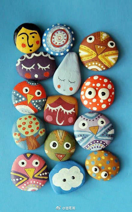 鹅卵石可爱石头画