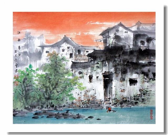 "老屋山水"兼工带写,四川乡村风光!——曾君作品!