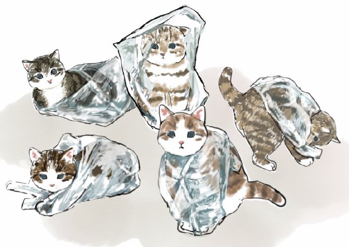 画师mofu_sand笔下的小猫咪~~真的是太软糯啦