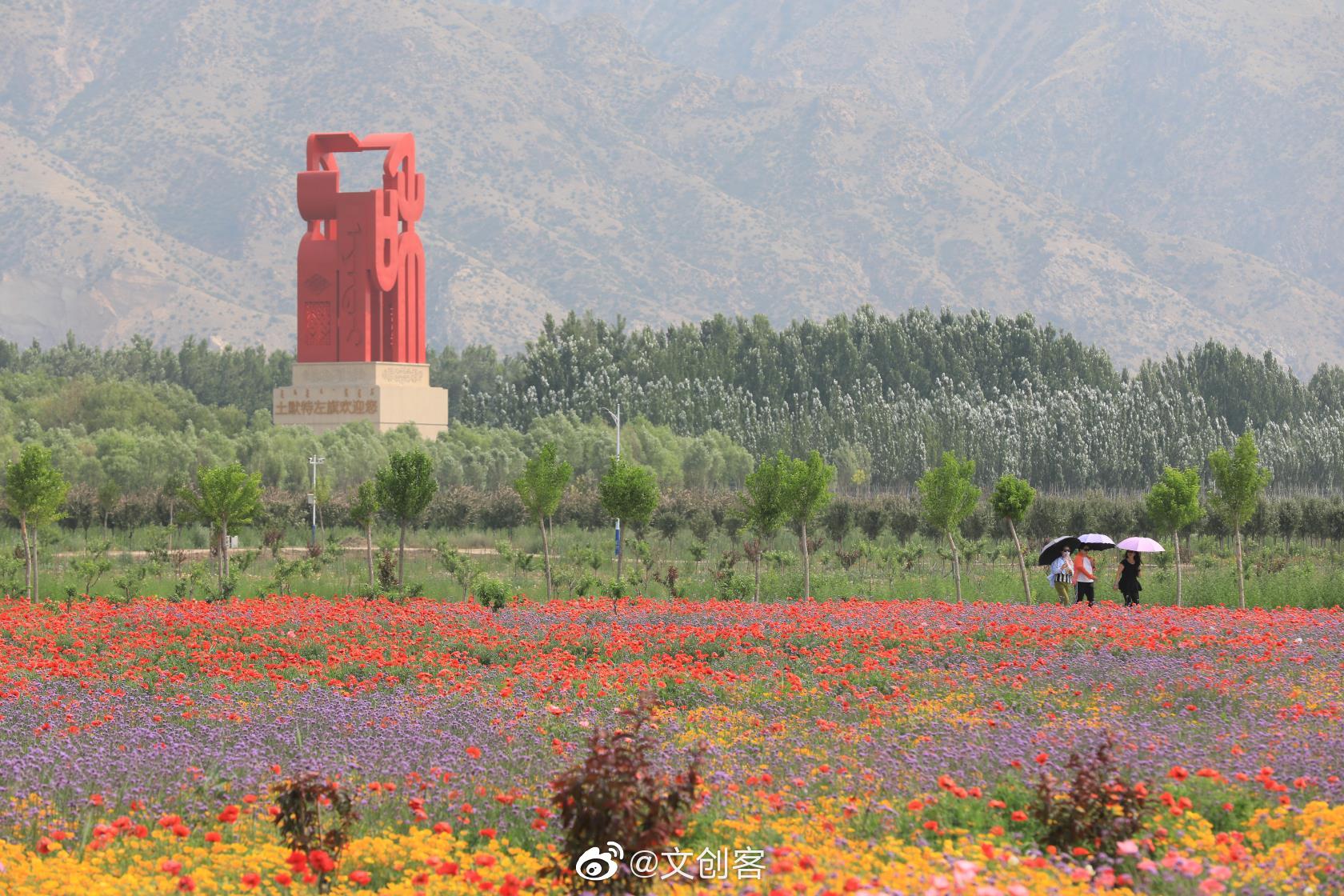 "七彩大地"旅游景区位于包头市土右旗美岱召镇楼房沟村