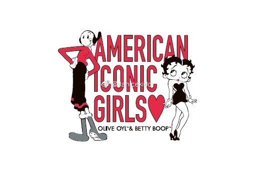 gu与人气动画角色betty boop贝蒂小姐和大力水手女友 olive oyl 进行