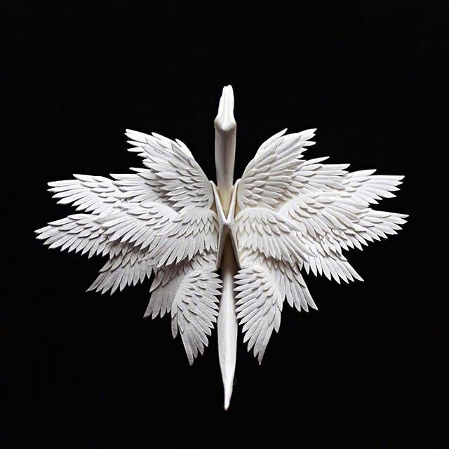 仙鹤折纸艺术,简直太好看了!ins:icarus.mid.air