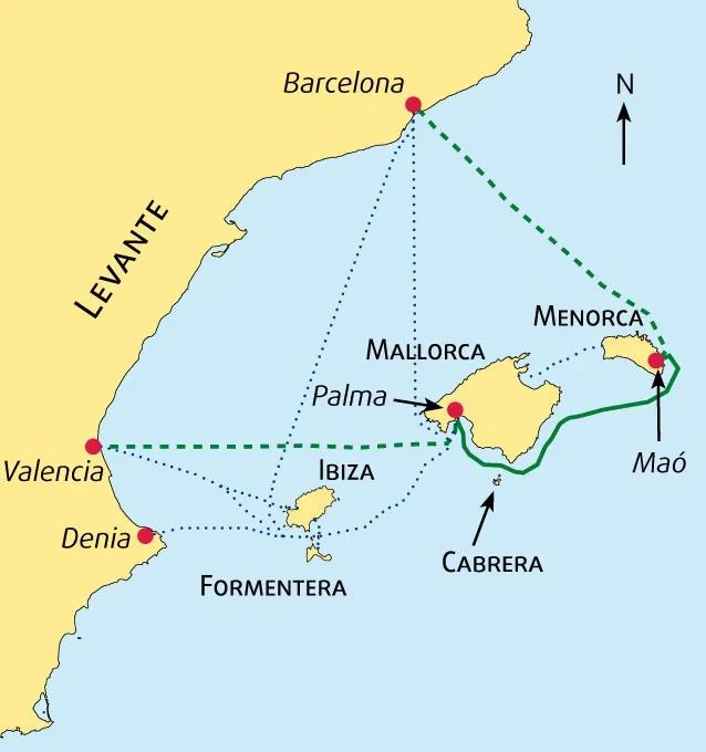 在地图上,我们就可以发现,这三座主要岛屿mallorca, ibiza和menorca