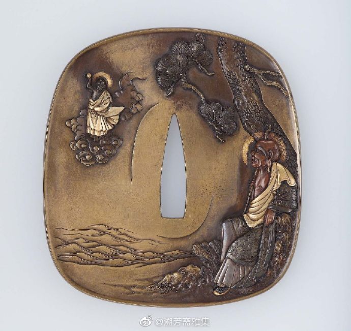 刀锷日本武士刀上的精美装饰