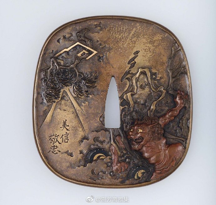 刀锷日本武士刀上的精美装饰