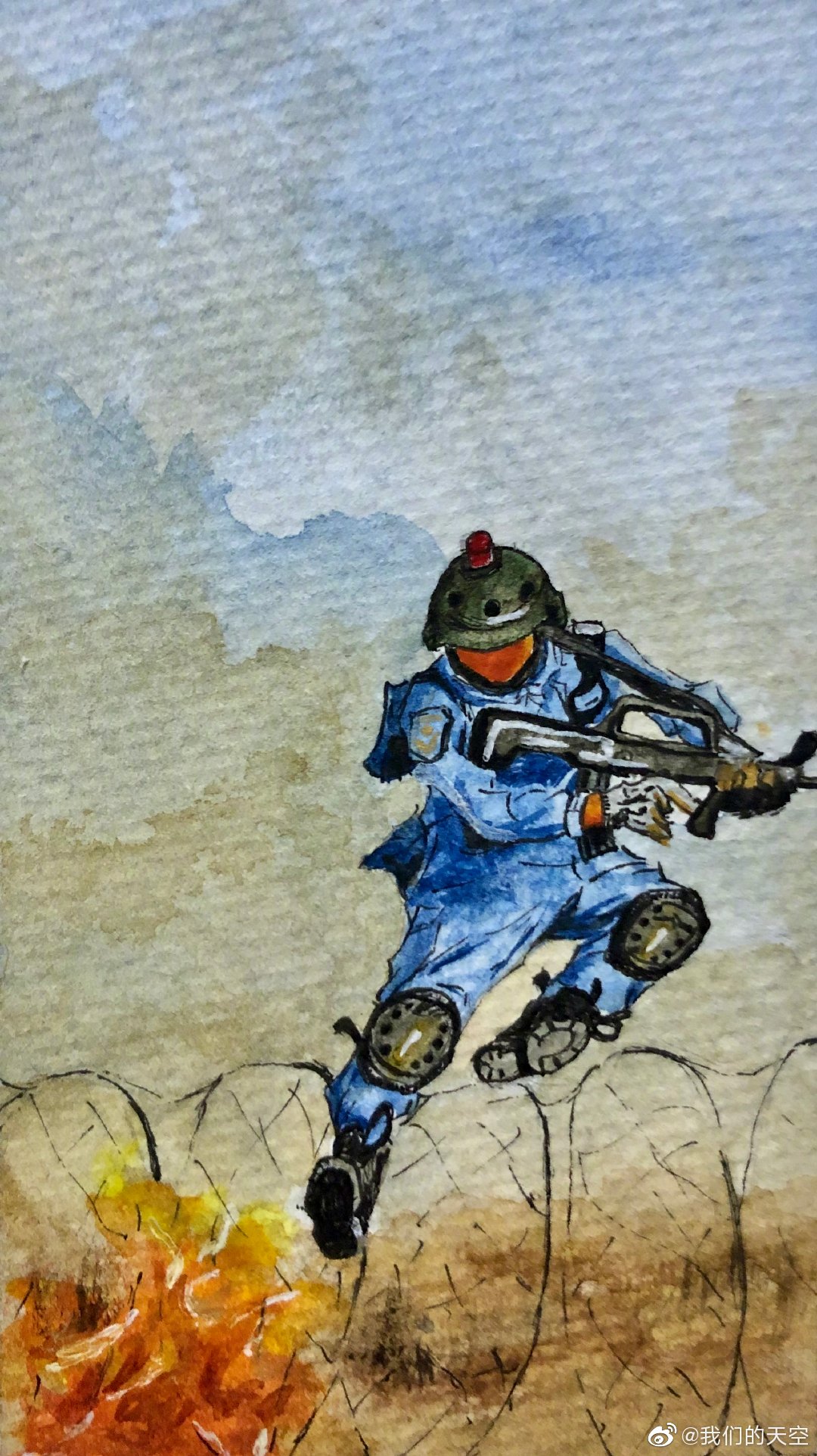 一组超酷手绘漫画,带你看新时代的空降兵|超酷|空降兵|漫画_新浪新闻