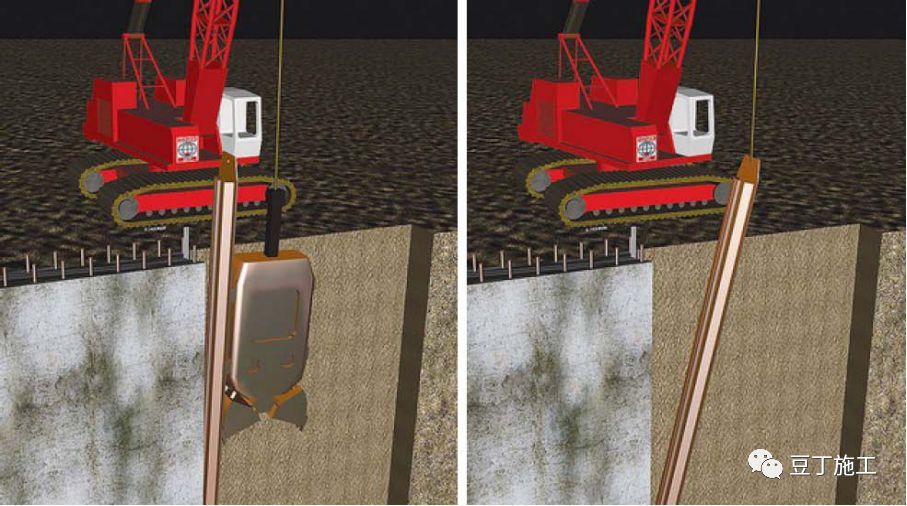 吊车辅助顶拔机进行顶拔二,锁口管被埋处理措施⑤接头管在混凝土浇筑