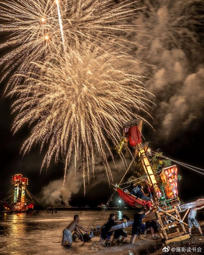 烟花与神桥的祭典 大淀祇园祭 七夕切子灯笼祭 夏季手力火祭by摄 烟花与神桥的祭典 大淀祇园祭 七夕切子灯笼祭 夏季手力火祭by摄