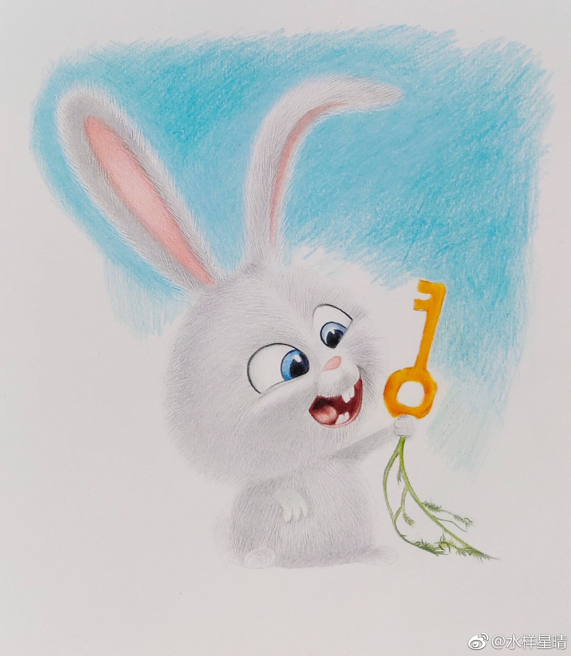作者水样星晴爱宠大机密小白兔绿辉霹雳马飞乐鸟彩铅纸