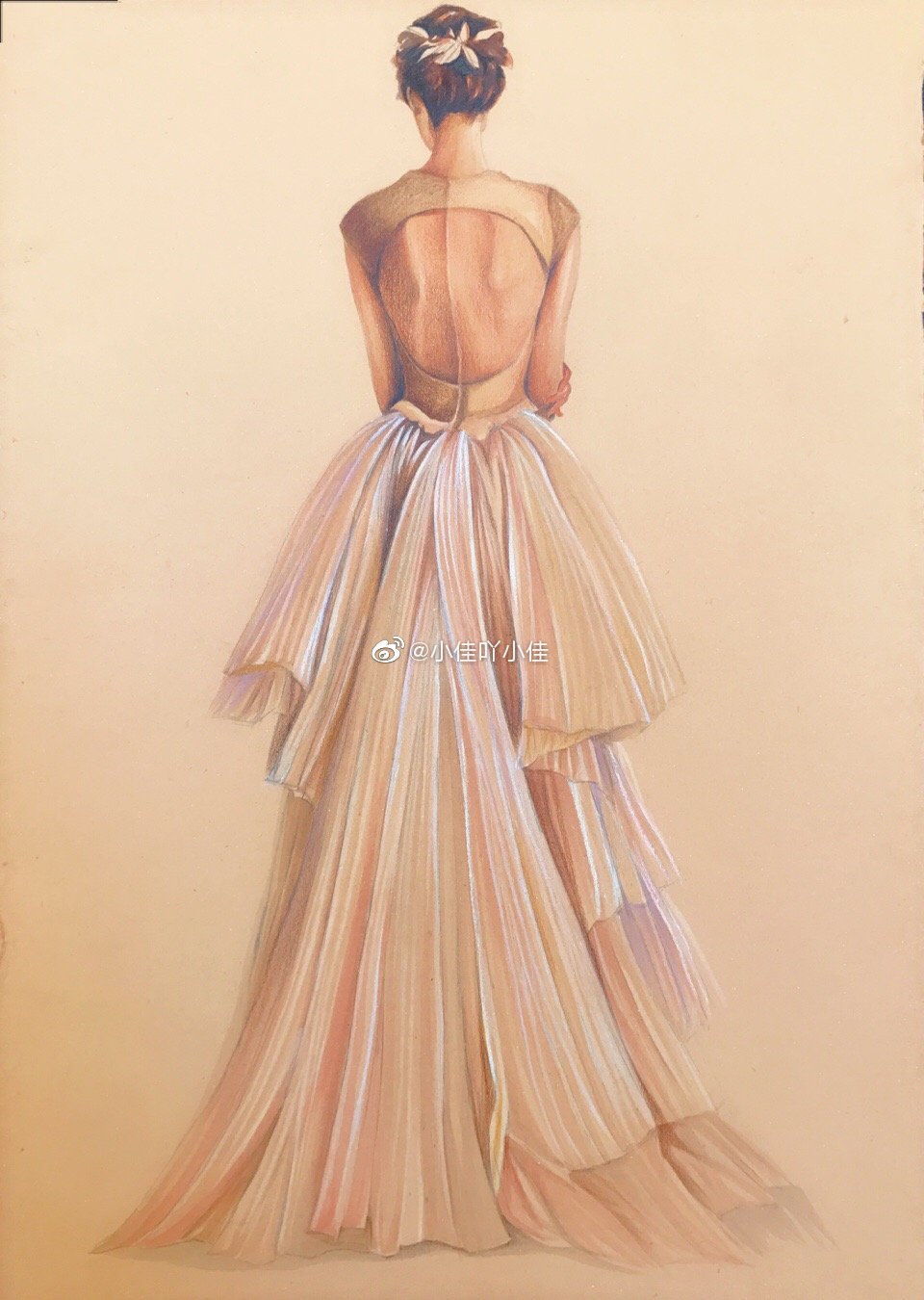 这么诱惑的插画背影如果我是男生一定被撩到,万年大美背