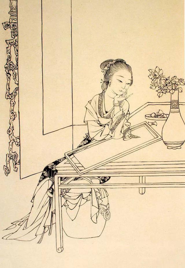 他的白描被评为"当代第一",所画仕女独辟蹊径