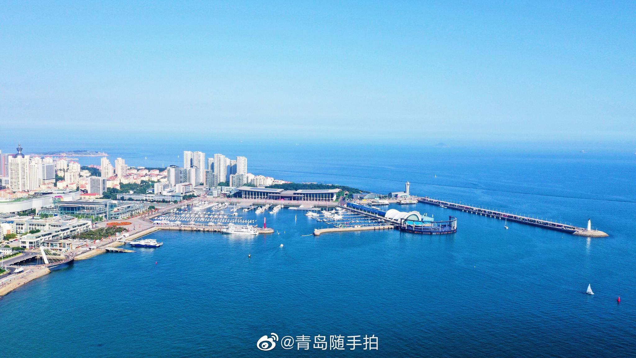碧海蓝天换个角度瞰青岛航拍青岛奥帆中心