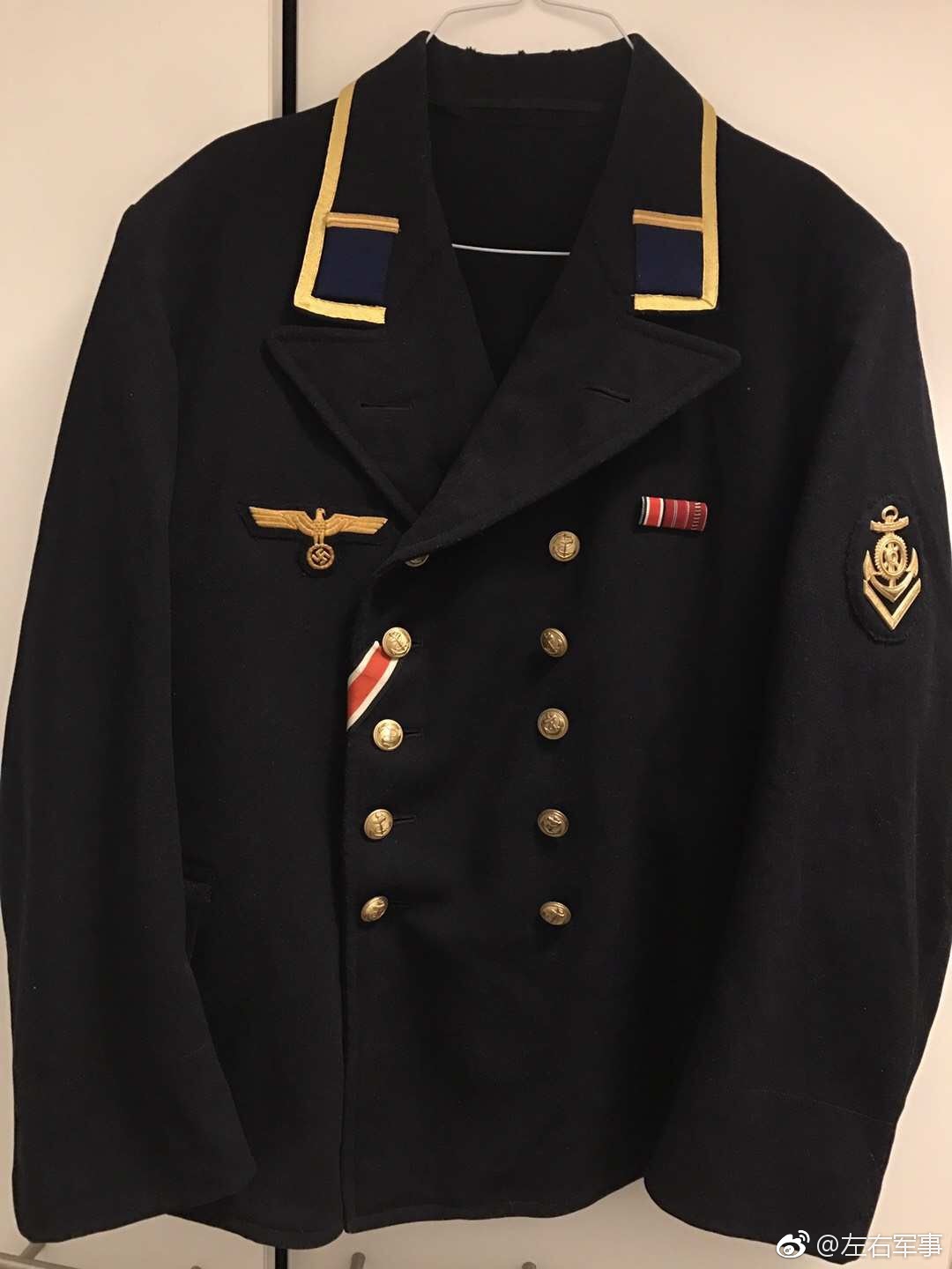 po主在德国搞到一件原品二战德国海军水兵夹克裸服