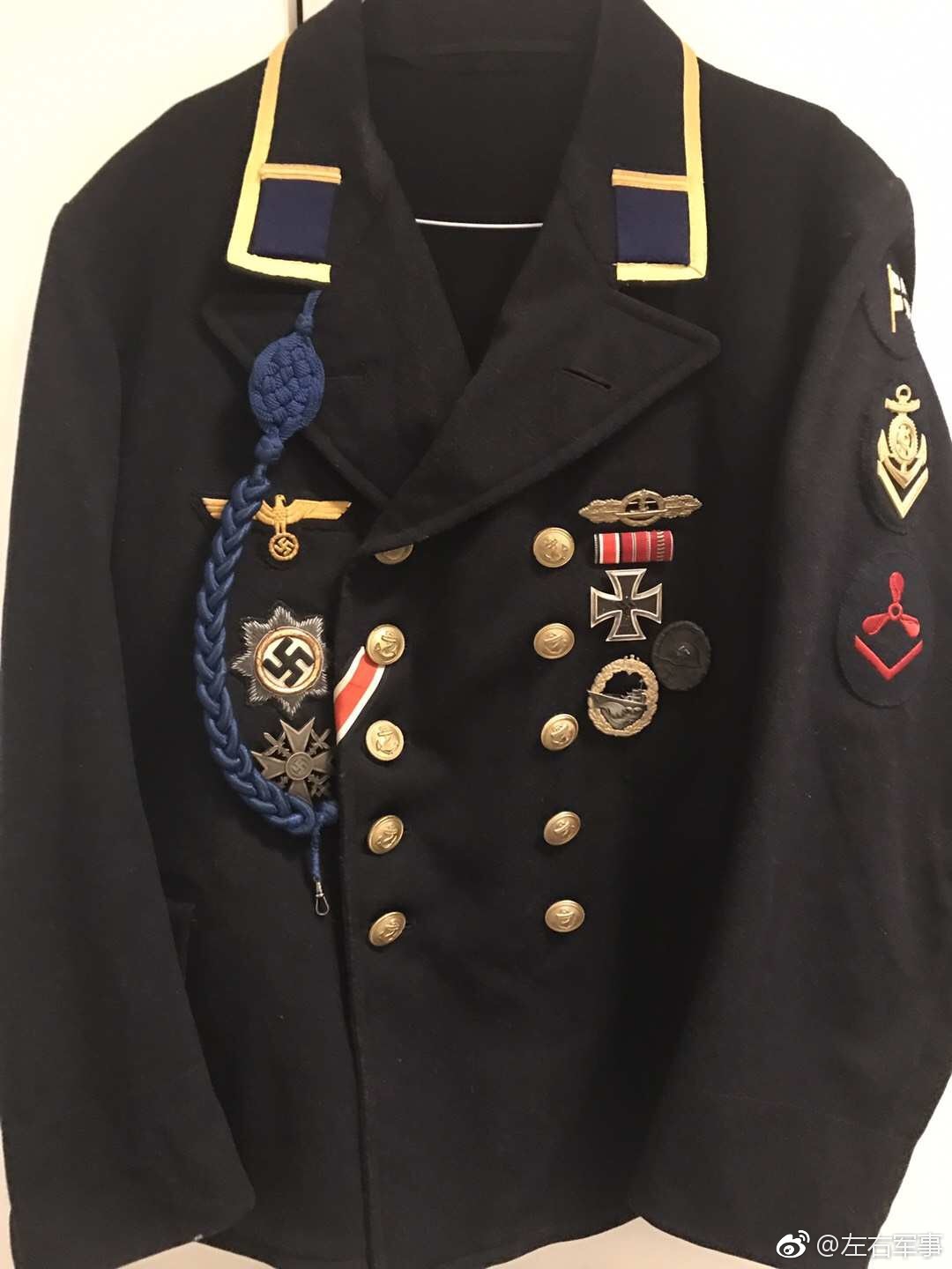 po主在德国搞到一件原品二战德国海军水兵夹克裸服