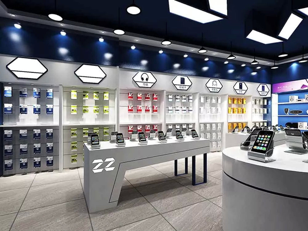 手机店室内设计主要包括空间布局设计,色