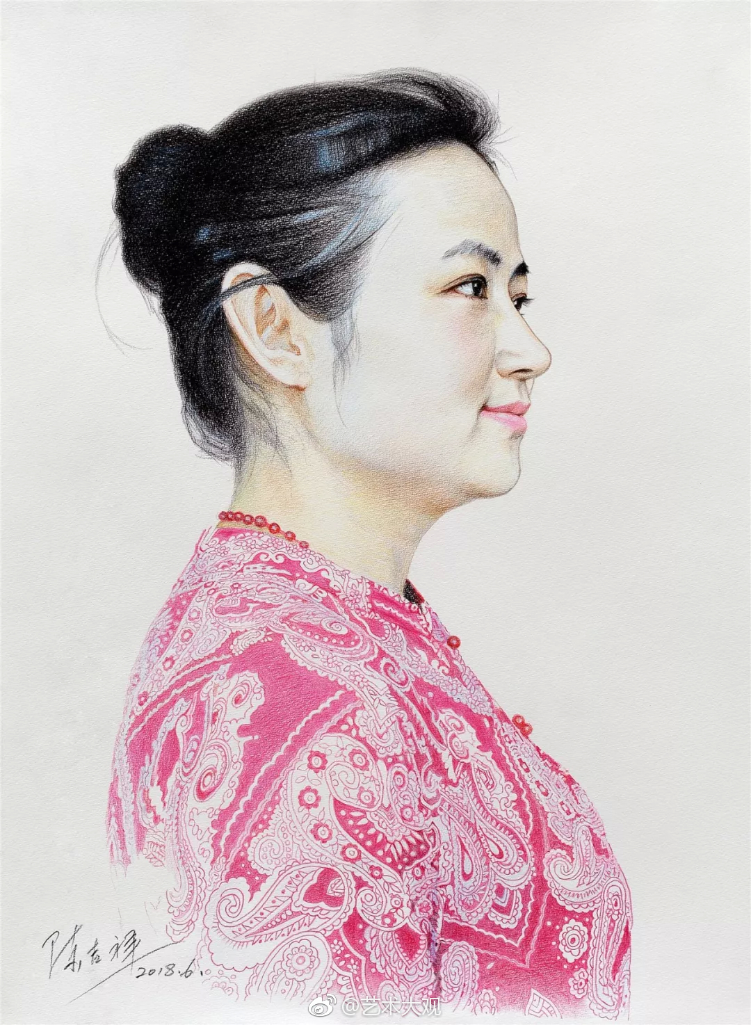 陈吉祥彩色铅笔画,素描人像作品