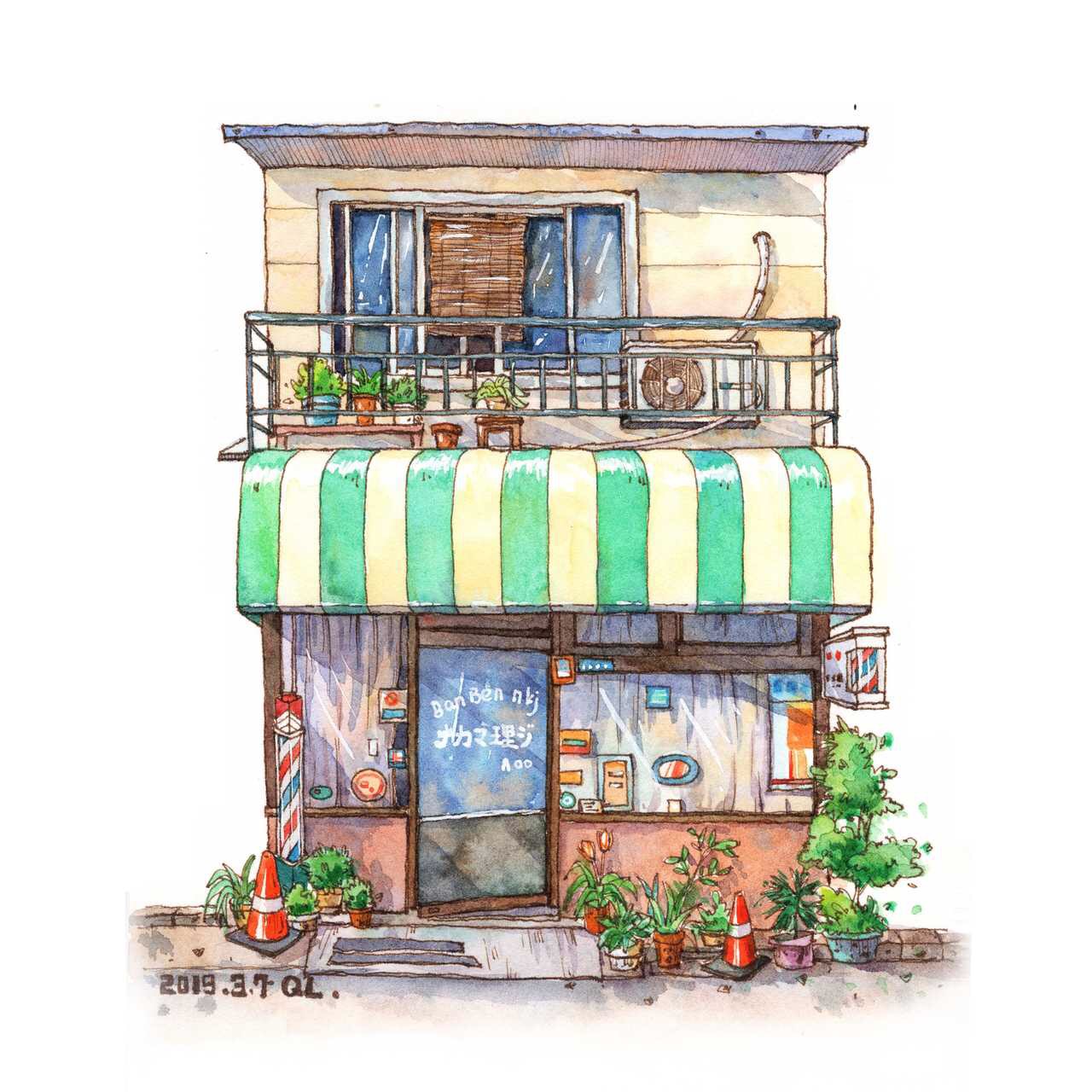 钢笔淡彩小房子@邱啊璐|淡彩|钢笔|小房子_新浪新闻