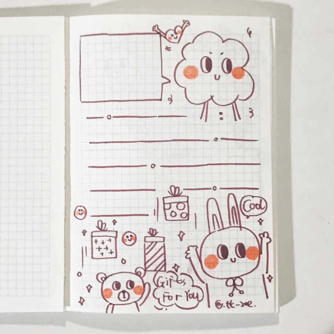 可爱简笔画手帐排版七七zoe