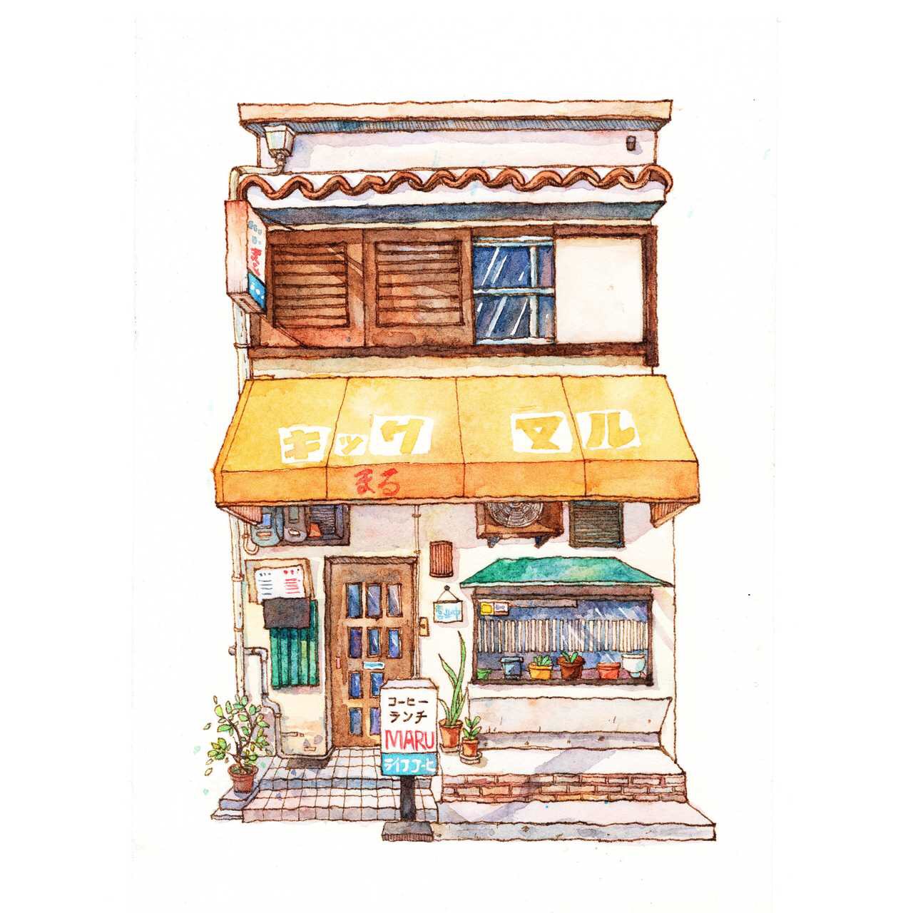 钢笔淡彩小房子@邱啊璐|淡彩|钢笔|小房子_新浪新闻