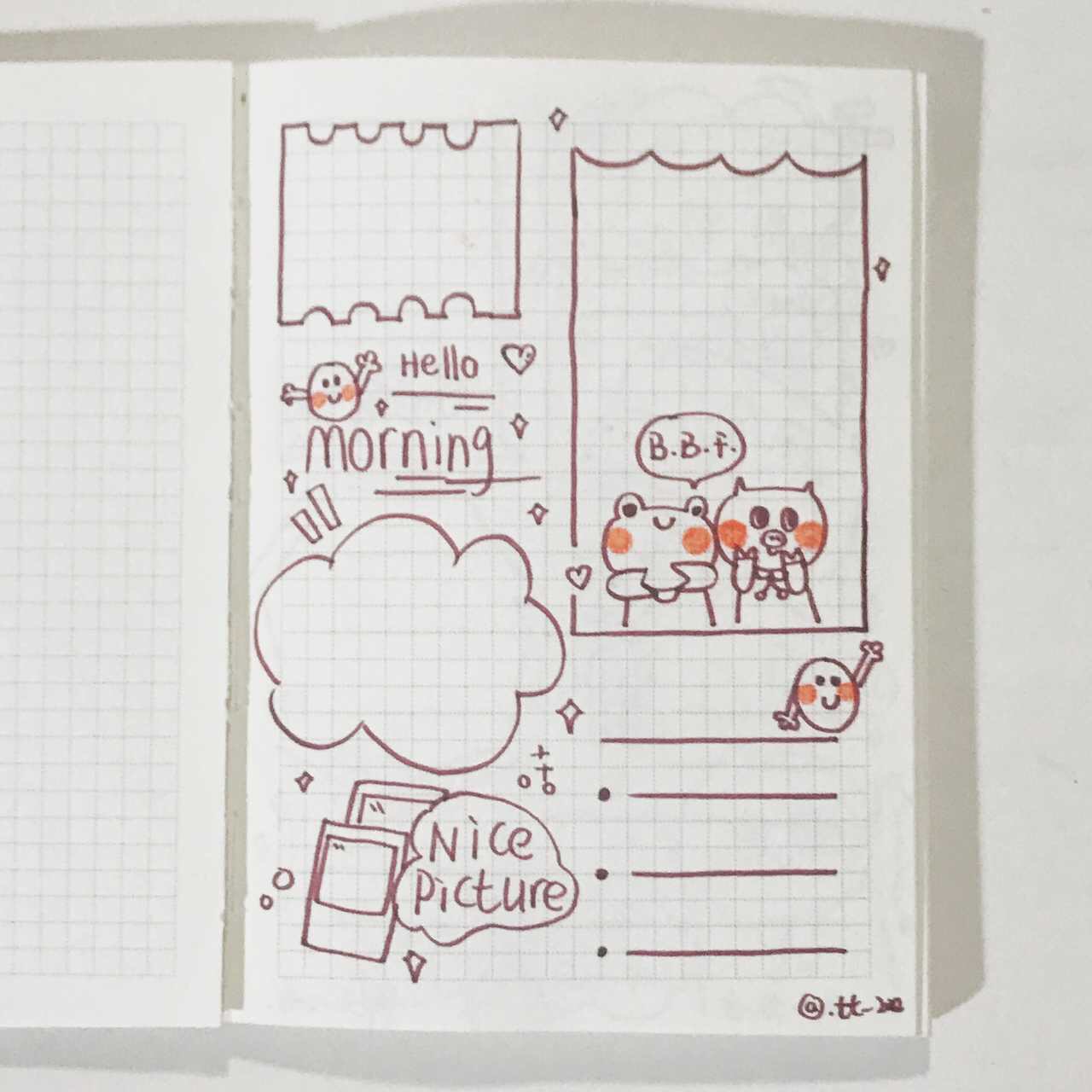 可爱简笔画手帐排版七七zoe