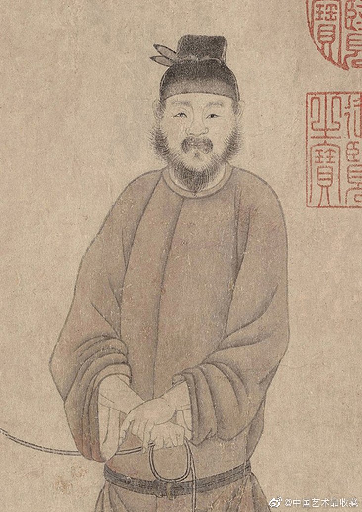 元赵孟頫赵雍赵麟三世人马图