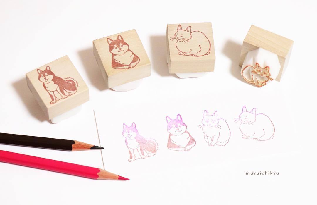 日本设计系学生设计的橡皮印章,可以印出好看的图案.(ins