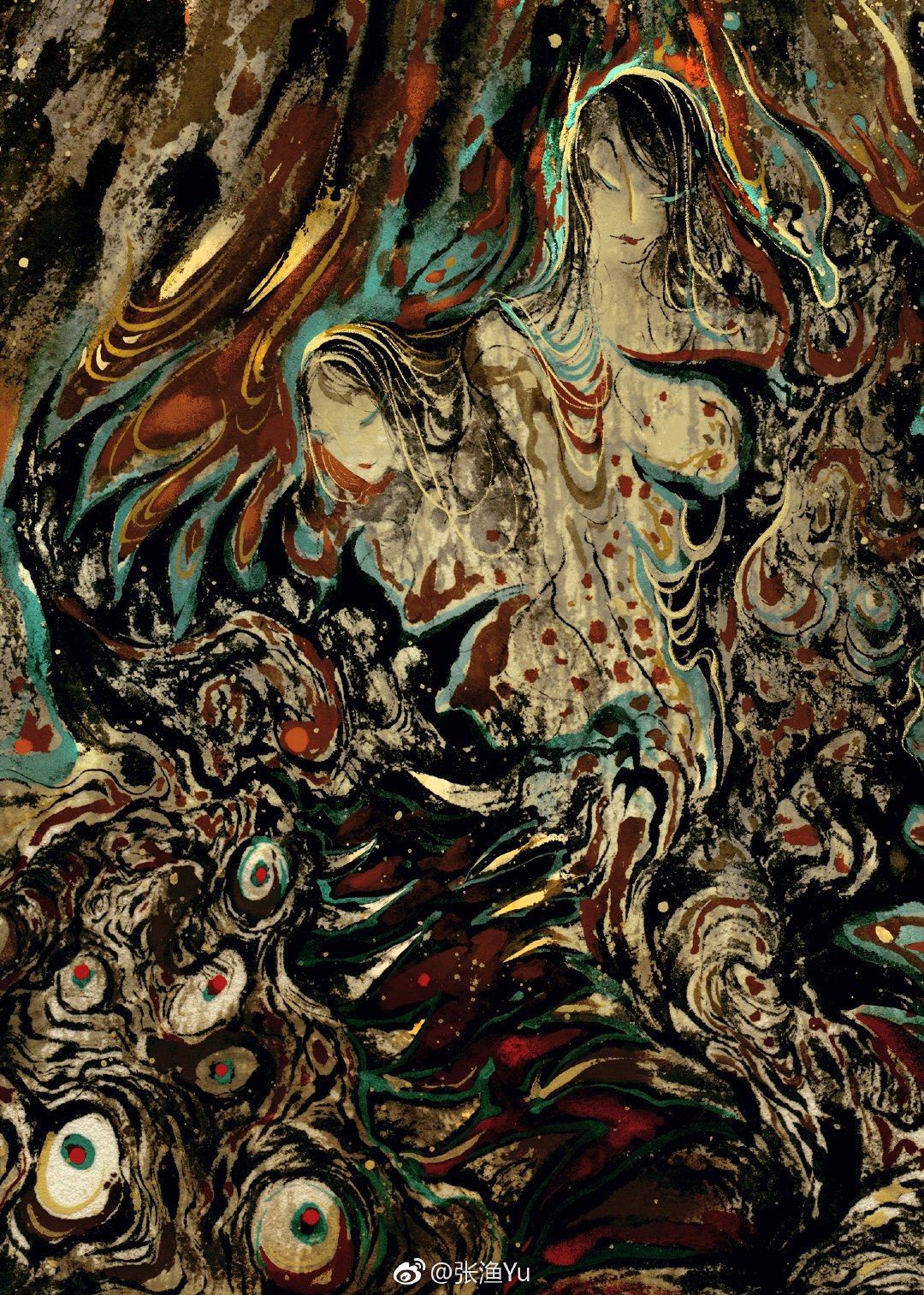 为电影白蛇缘起绘制海报为知否绘制片头的中国插画师张渔y