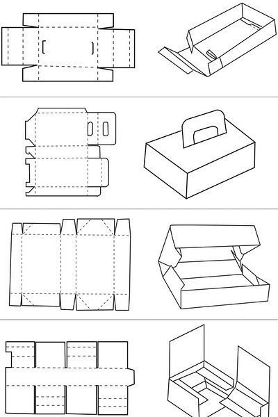 手提式纸盒展开图图片
