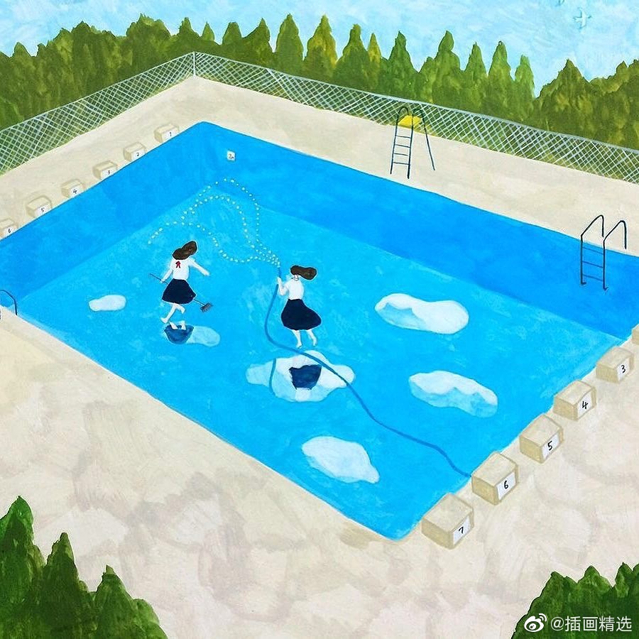 插画师kunomari的这组插画场景来源是日本有名的艺术小岛“直岛”直岛插画师插画新浪新闻 