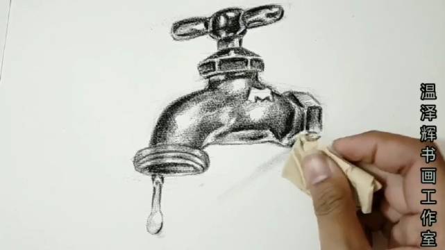 素描水龙头的画法