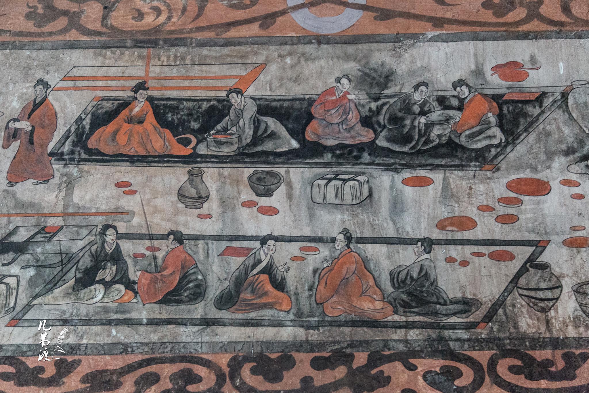 打虎亭汉墓三20168拍摄二号墓东墓的等比例复制墓中的壁画