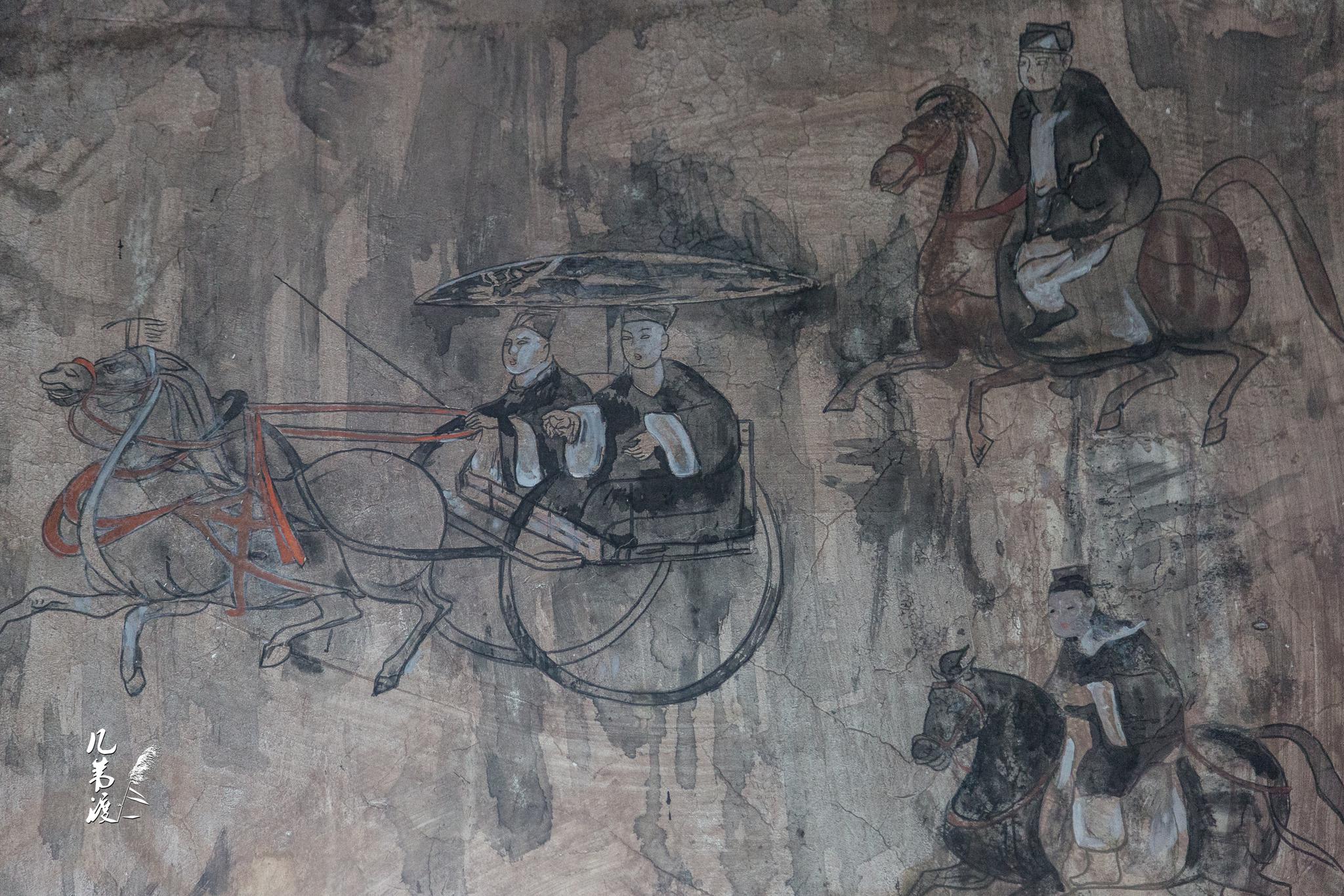 打虎亭汉墓三20168拍摄二号墓东墓的等比例复制墓中的壁画