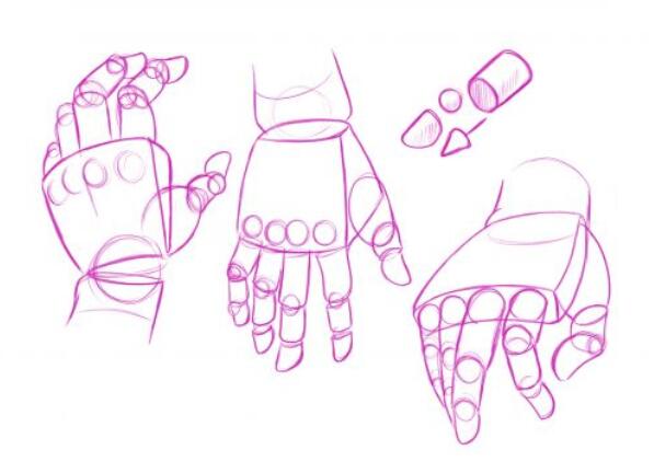 5,从平面开始现在你已经对各种手型的画法有了一些了解,选择一个你