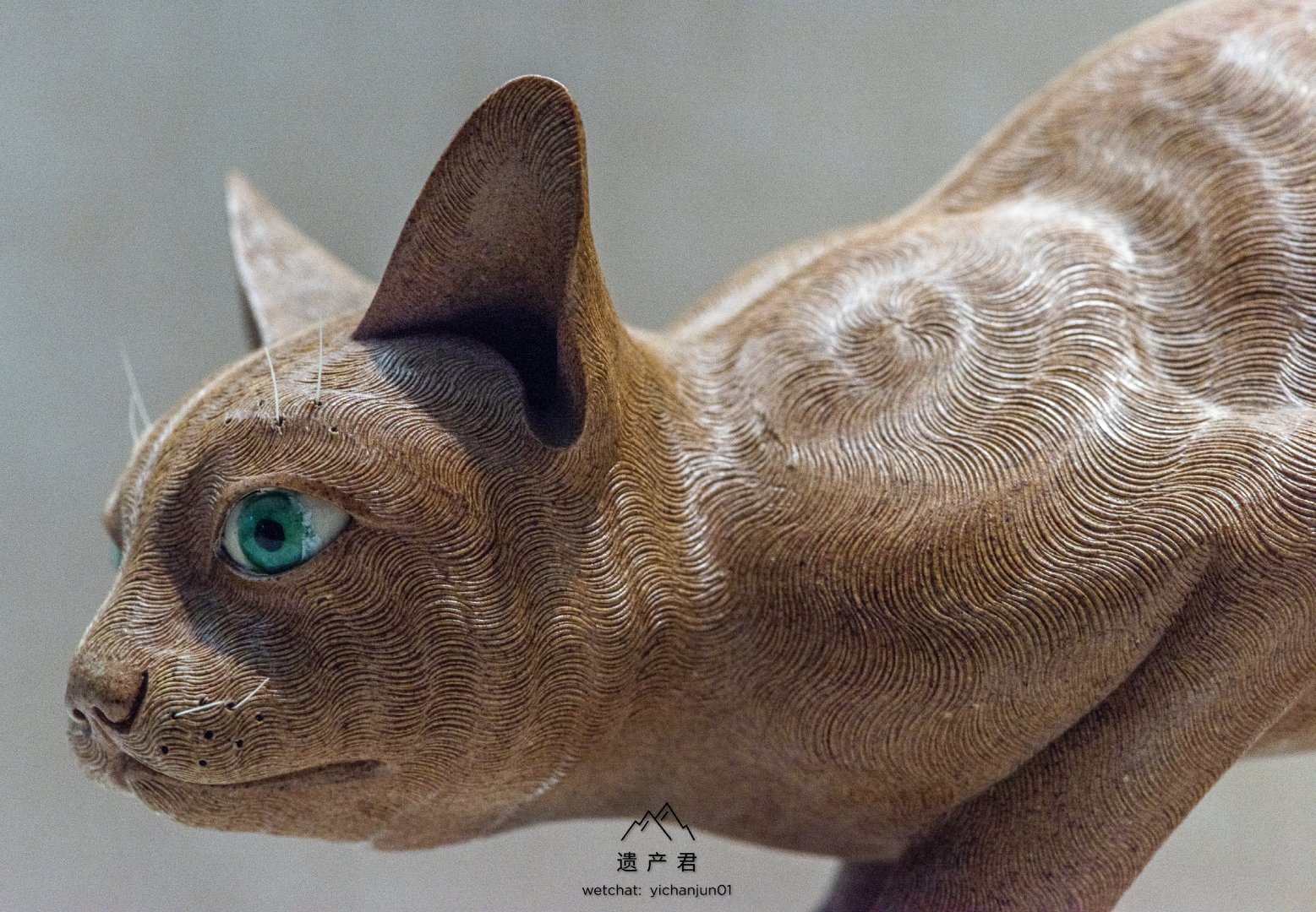 广东省博物馆藏清代石湾窑素胎金丝猫