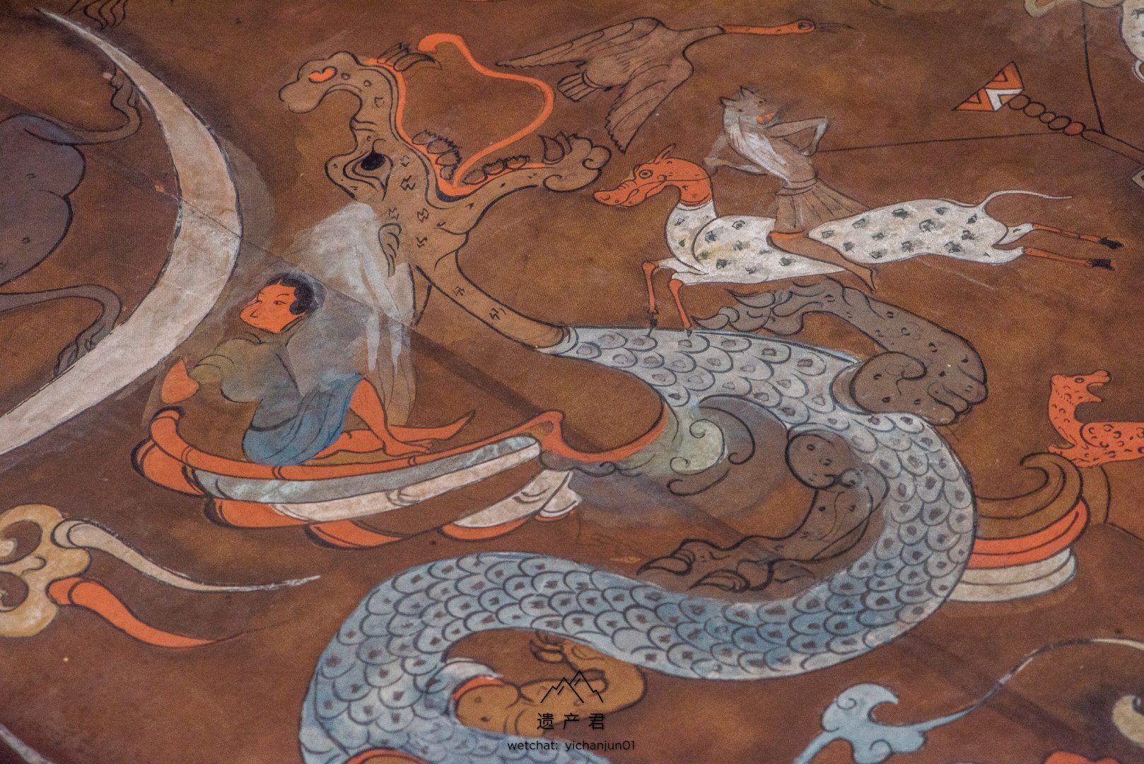 湖南省博物馆藏· 西汉T形帛画|龙都|古人|神话|夫人|月亮_新浪新闻
