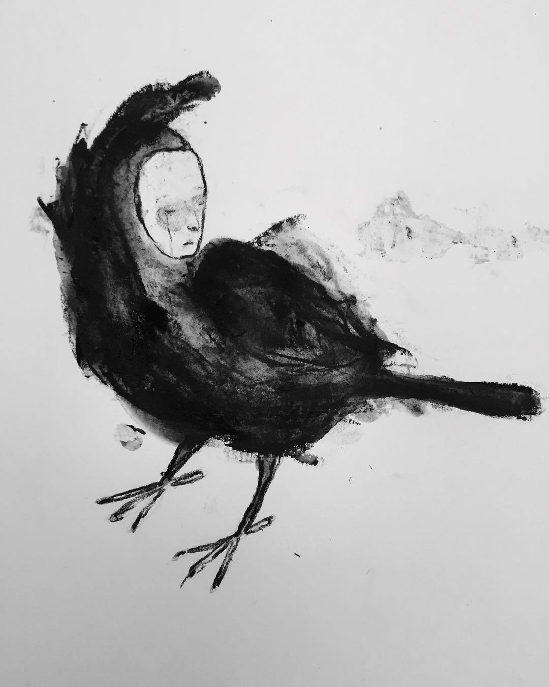 稀释木炭画felix dolah 用稀释过的木炭绘制了他的极简主义,幽灵般