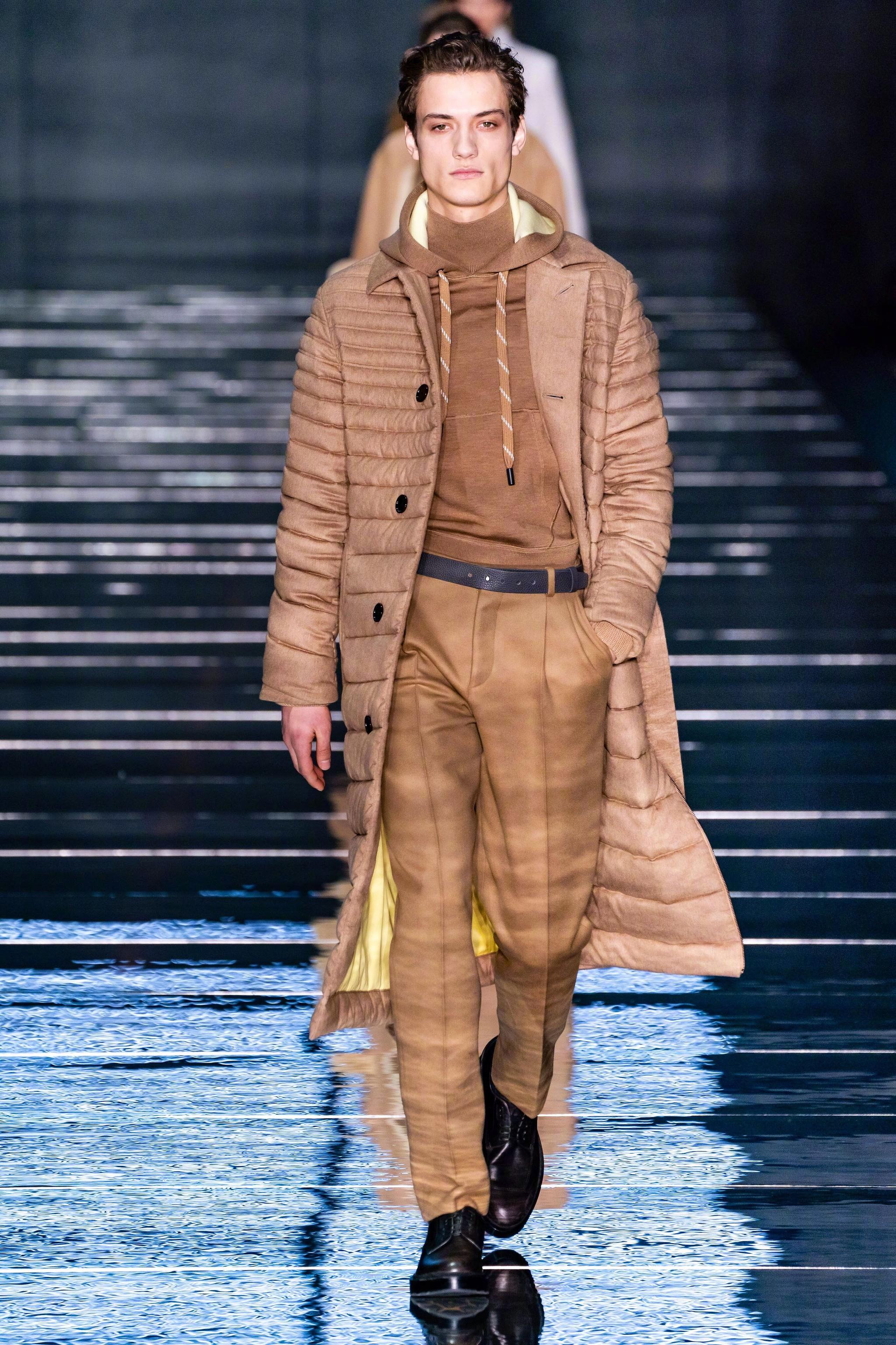 boss 2019年秋冬系列——面料一流,做工精致的驼色系套装.